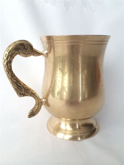 Brass Duck Mug Tankard Style Duck Handle Stein Vintage