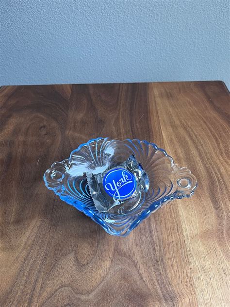 Cambridge Glass Caprice Moonlight Blue Oval Handled Bon Bon Dish Etsy