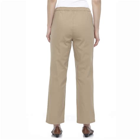 Chic Womens Twill Elastic Waist Pants