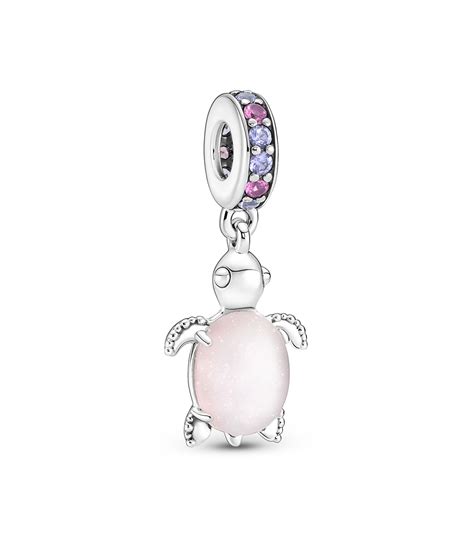 Pandora Charm En Plata Tortuga Marina Con Cristal De Murano Mujer El