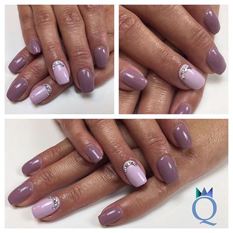 Ballerina Shape Gelnails Nails Lilac Purple Silverstones