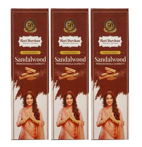 Hari Darshan Sandalwood Premium Masala Agarbatti Natural Incense Sticks Pack Of 3 60g Each