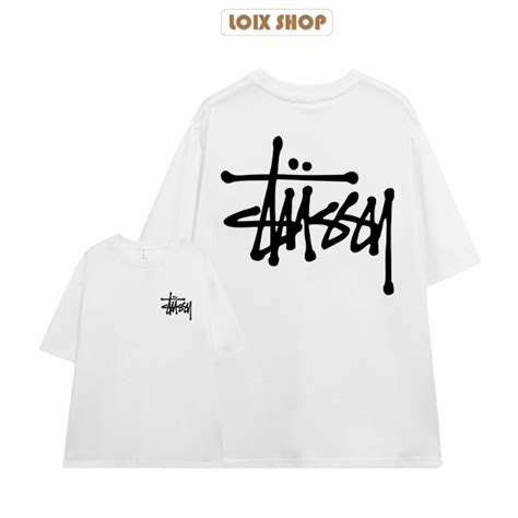 O Thun Stussy Logo Basic Form R Ng Nam N Cotton Basic Tee Ph Ng