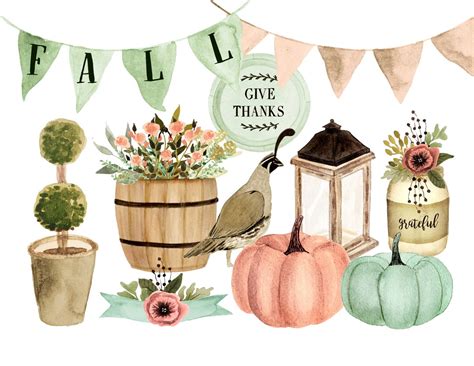 Fall Clipart Thanksgiving Clipart Fall Clipart Pumpkins - Etsy