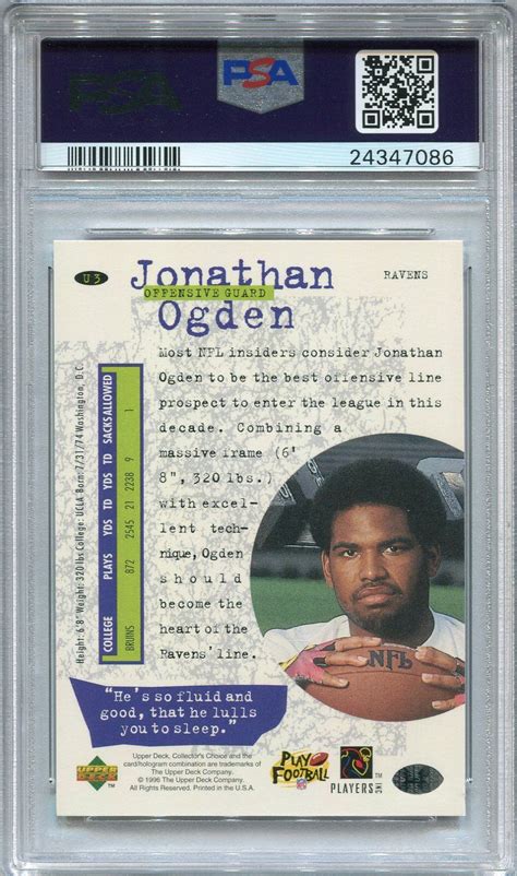 Upper Deck Collector S Choice Update U Jonathan Ogden Rc For