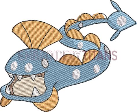 Huntail Pokemon Free Machine Embroidery Design Download in PES, JEF ...