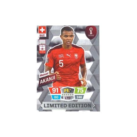 Offer Soccer Cards Manuel Akanji Limited Edition Panini Adrenalyn XL