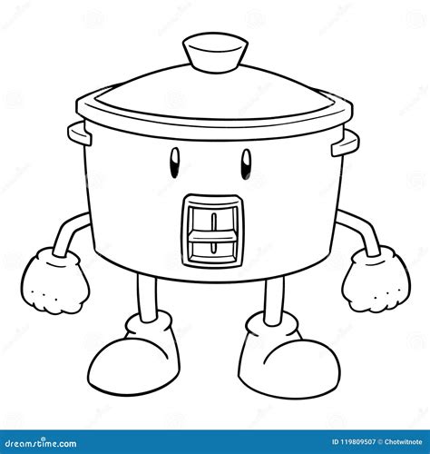 Vector of Rice Cooker Cartoon Stock Vector - Illustration of drawn ...