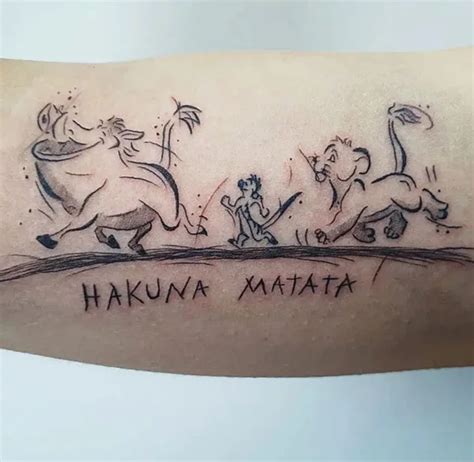 Striking Hakuna Matata Tattoos To Lean Back On For Nostalgia