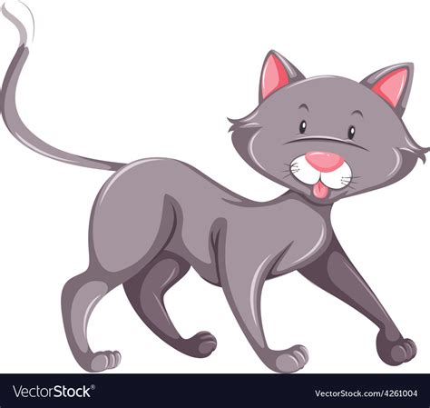 Grey Cat Royalty Free Vector Image Vectorstock