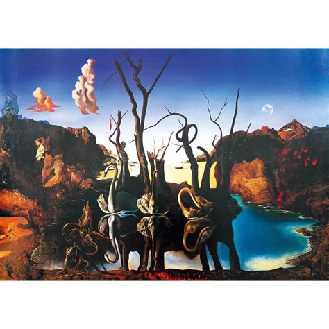 Пъзел от 1000 части Bluebird - Swans Reflecting Elephants, 1937