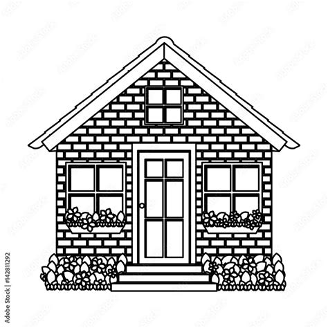 Brick House Clipart Black And White