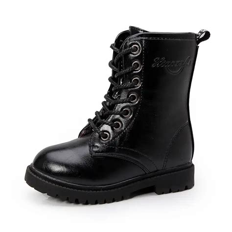 Venta botas militar niña negras en stock