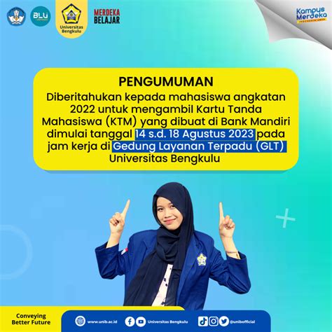 Pengumuman Pengambilan Kartu Tanda Mahasiswa KTM Untuk Mahasiswa