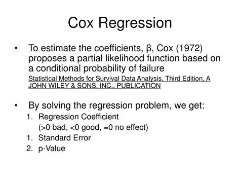 Ppt The Cox Proportional Hazards Model Cox Regression Model