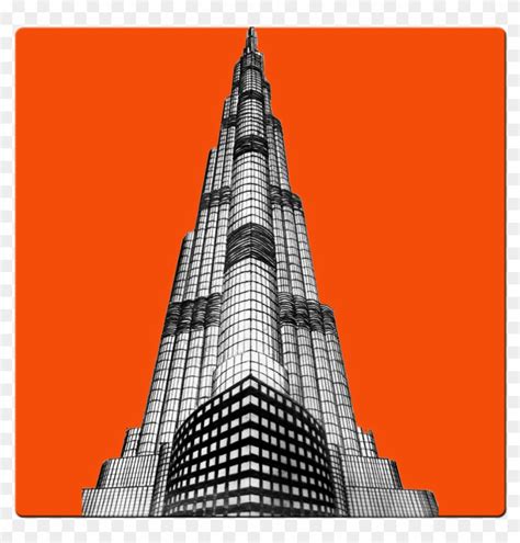 Burj Khalifa - Burj Khalifa Sketch, HD Png Download - 1000x1000 ...