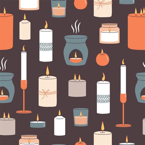 Various Candles seamless pattern. Different shapes and sizes. 12740827 ...