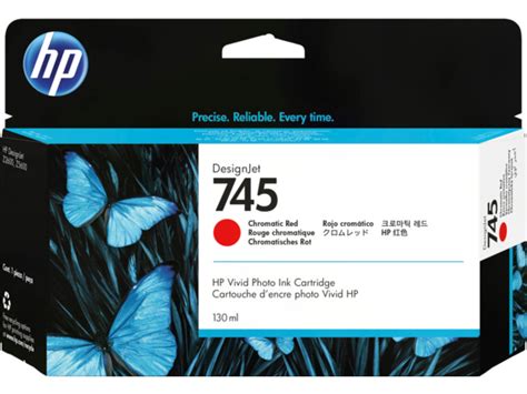 Hp® 745 130 Ml Designjet Chromatic Red Ink Cartridge F9k00a