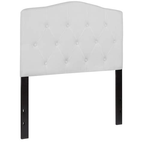 Cambridge Tufted Upholstered Twin Size Headboard In White Fabric