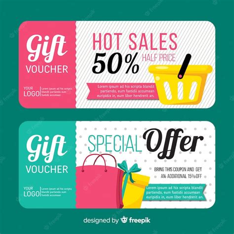 Premium Vector | Modern coupon or voucher template design