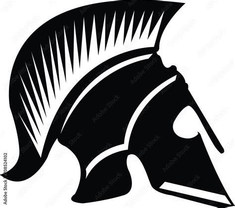 spartan helmet spartan valor iconic helmet design art stock vector