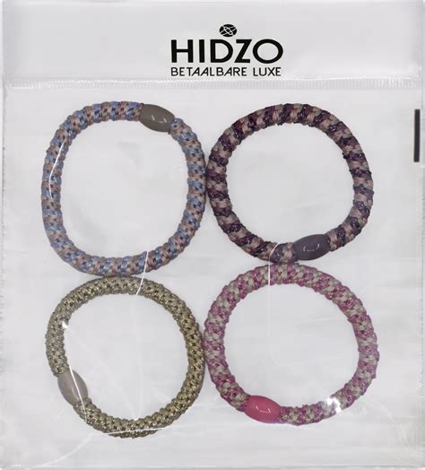 Hidzo Haarelastiekjes Elastiek Armband Set Roze Creme Goud