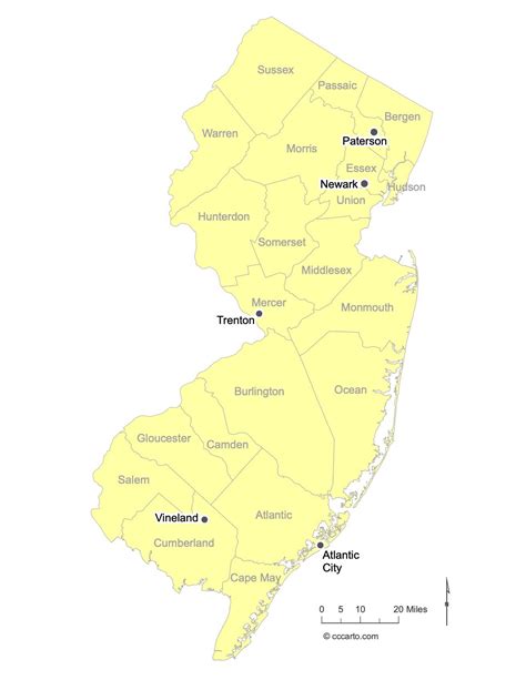 New Jersey State Maps Counties Cities Federal Lands And Ecoregions