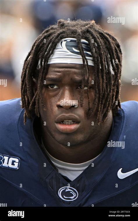 Penn State Offensive Lineman Olumuyiwa Fashanu During An Ncaa