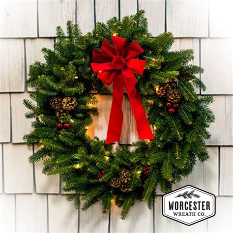 Worcester Wreath 30 In Real Balsam Fir Christmas Wreath Lit 30classic