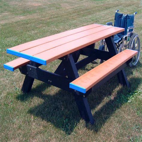 Hdpe Plastic Picnic Table Ada Compliant On Both Ends