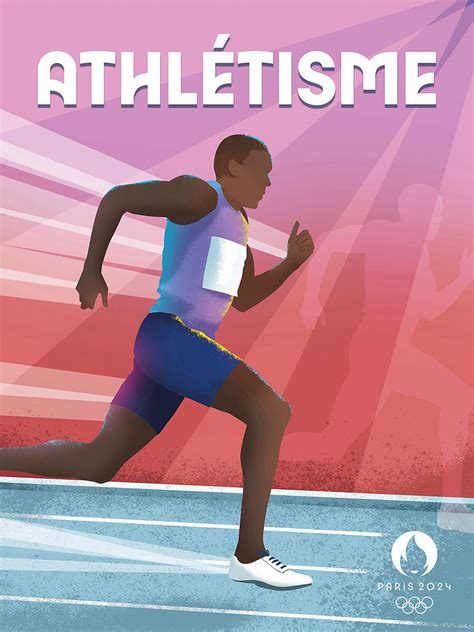 Affiche Jo Officiel Athlétisme Multi Couleurs Editor L40 X H30 Cm