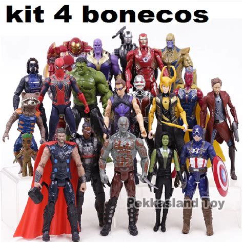 KIT 4 bonecos vingadores e liga da justiça herois a sua escolha