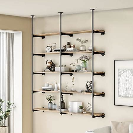 Amazon 4 Tiers 63inch Industrial Pipe Shelving Rustic Wooden Metal