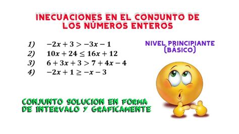 Matem Tica Inecuaciones De Primer Grado En El Conjunto Z Enteros