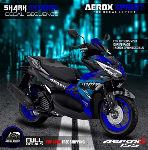 Aerox V Shark Extreme Decals Aclove Street Decals