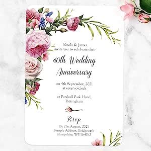 Dotty About Paper Personalised Th Wedding Anniversary Invitations