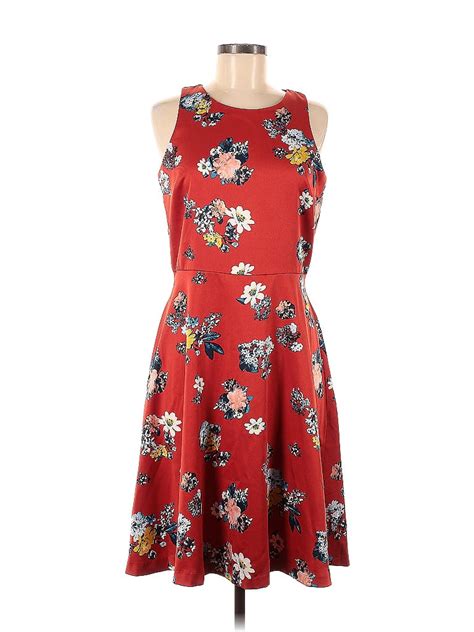 Banana Republic Factory Store 100 Polyester Floral Motif Floral Red