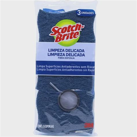 Esponja Anti Aderente 3M Scotch Brite Azul 3 Unidades Submarino