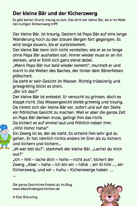 Der Kleine B R Und Der Kicherzwerg Elkes Kindergeschichten Words