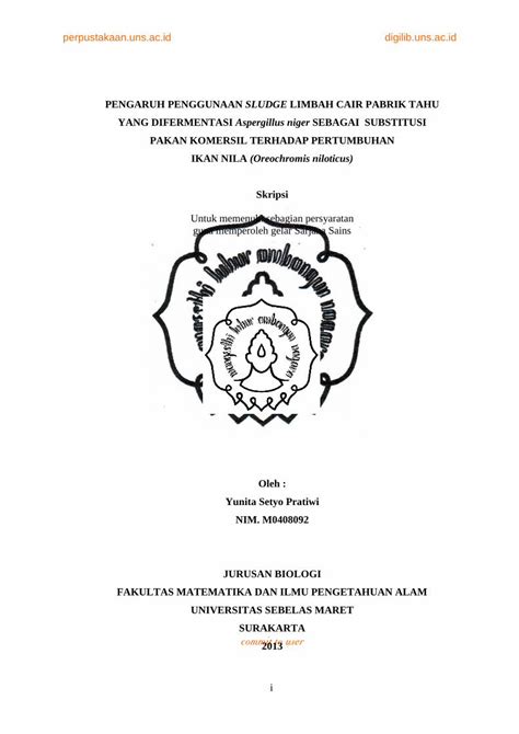 Pdf Pengaruh Penggunaan Sludge Limbah Cair Pabrik Eprints Uns Ac Id