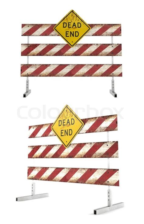 Road Closed Barricades Dead End At The Stock Image Colourbox