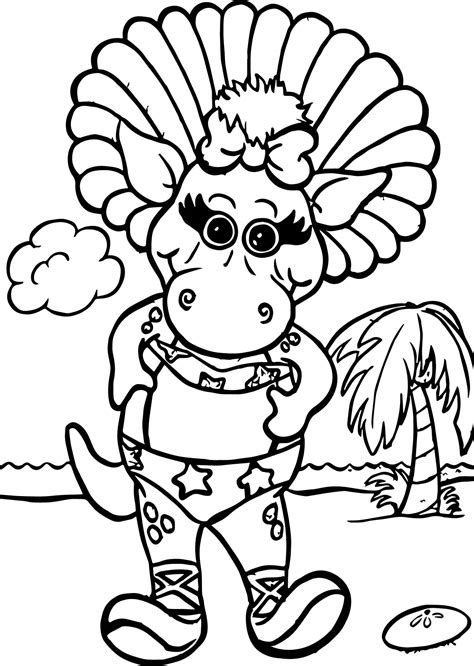 Baby Bop Wears A Swimsuit Coloring Page - Wecoloringpage.com