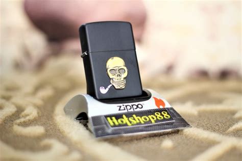 Jual Zippo Original Pipe Black Matte Skull Custom Emblem Pl Di Lapak