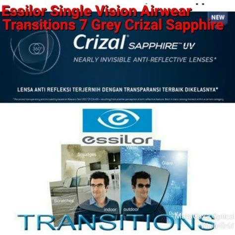 Jual Lensa Kacamata Essilor Airwear 1 59 Transition Aspheris Grey Di