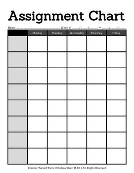 Assignment Chart By Teacher Turned Tutor TPT