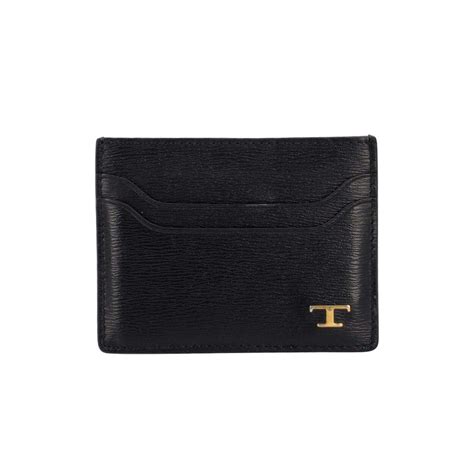 TOD S Leather Card Holder Black Luxity