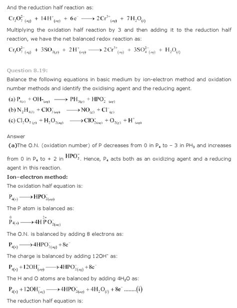 NCERT Solutions For Class 11 Chemistry Chapter 8 Redox Reactions