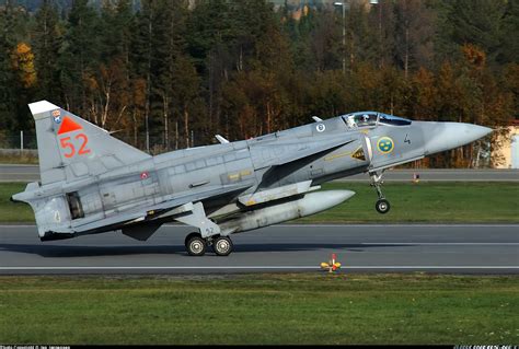 Saab Ja37di Viggen Sweden Air Force Aviation Photo 0895410