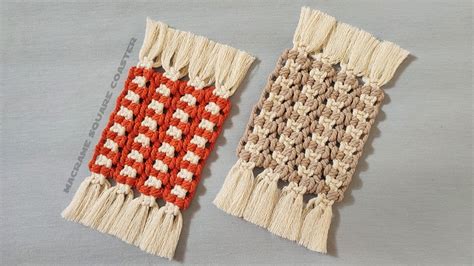 How To Make Macrame Square Coaster Macrame Coasters Tutorial Youtube