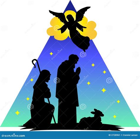 Angel Shepherds Silhouetteeps Stock Vector Illustration Of